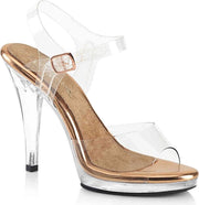 Fabulicious Hoge hakken -36 Shoes- FLAIR-408 US 6 Goudkleurig/Transparant