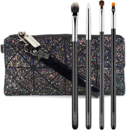 CAIRSKIN Professional Brush Set 4 Make-up Kwasten + Glitter Clutch Limited edition