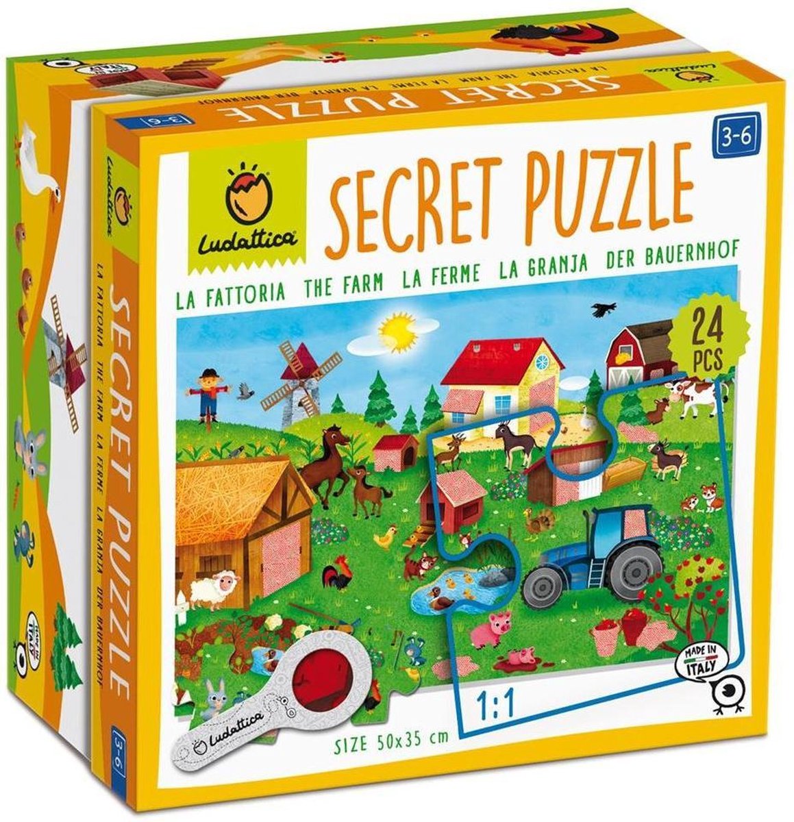 Ludattica Puzzel Boerderij Junior 35 X 50 Cm Karton 24-delig