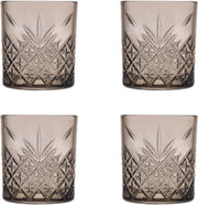 Pasabahce Timeless - Zwarte Whiskyglas - Set van 4 - 345 ml