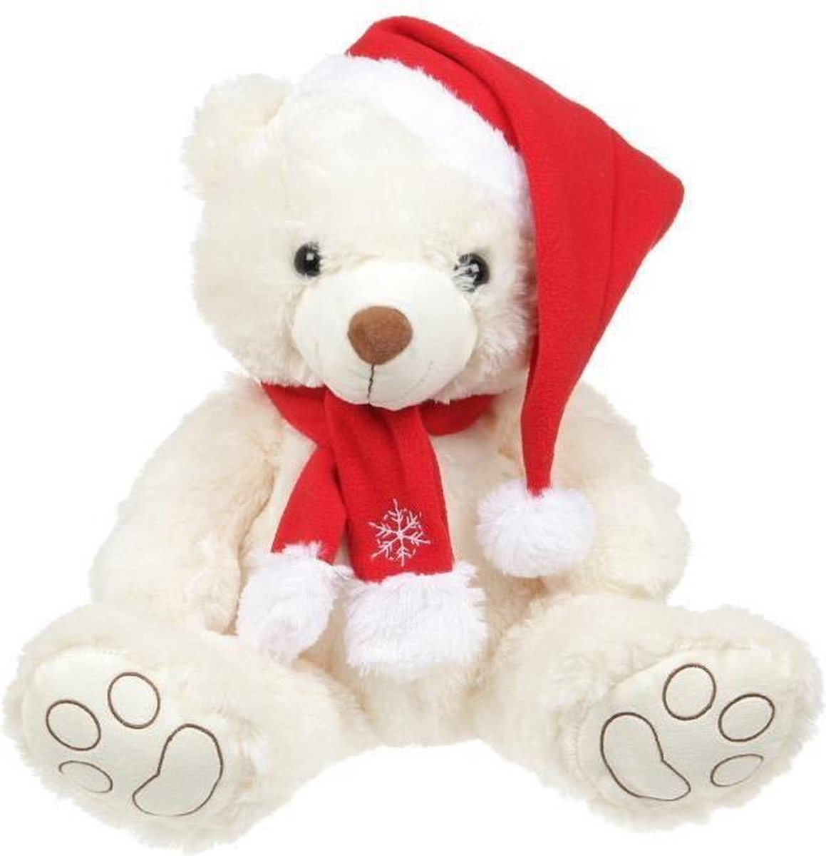 Pluche kerstbeer - 38 cm - wit