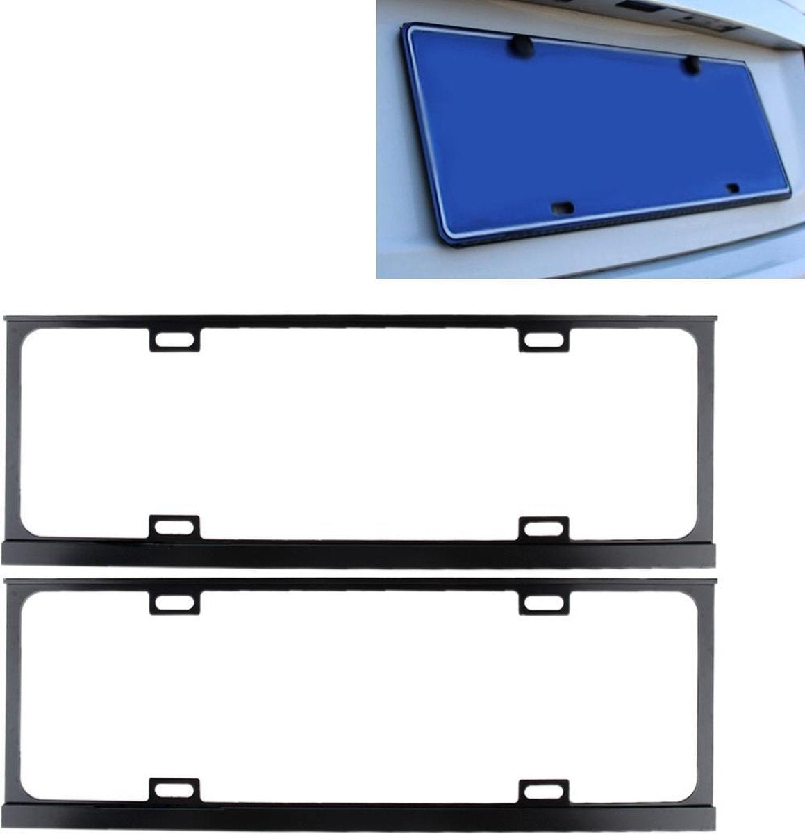 2 STKS Auto Kenteken Frames Auto Styling Kenteken Frame Magnesiumlegering Universele Kentekenplaathouder Auto-accessoires (zwart)