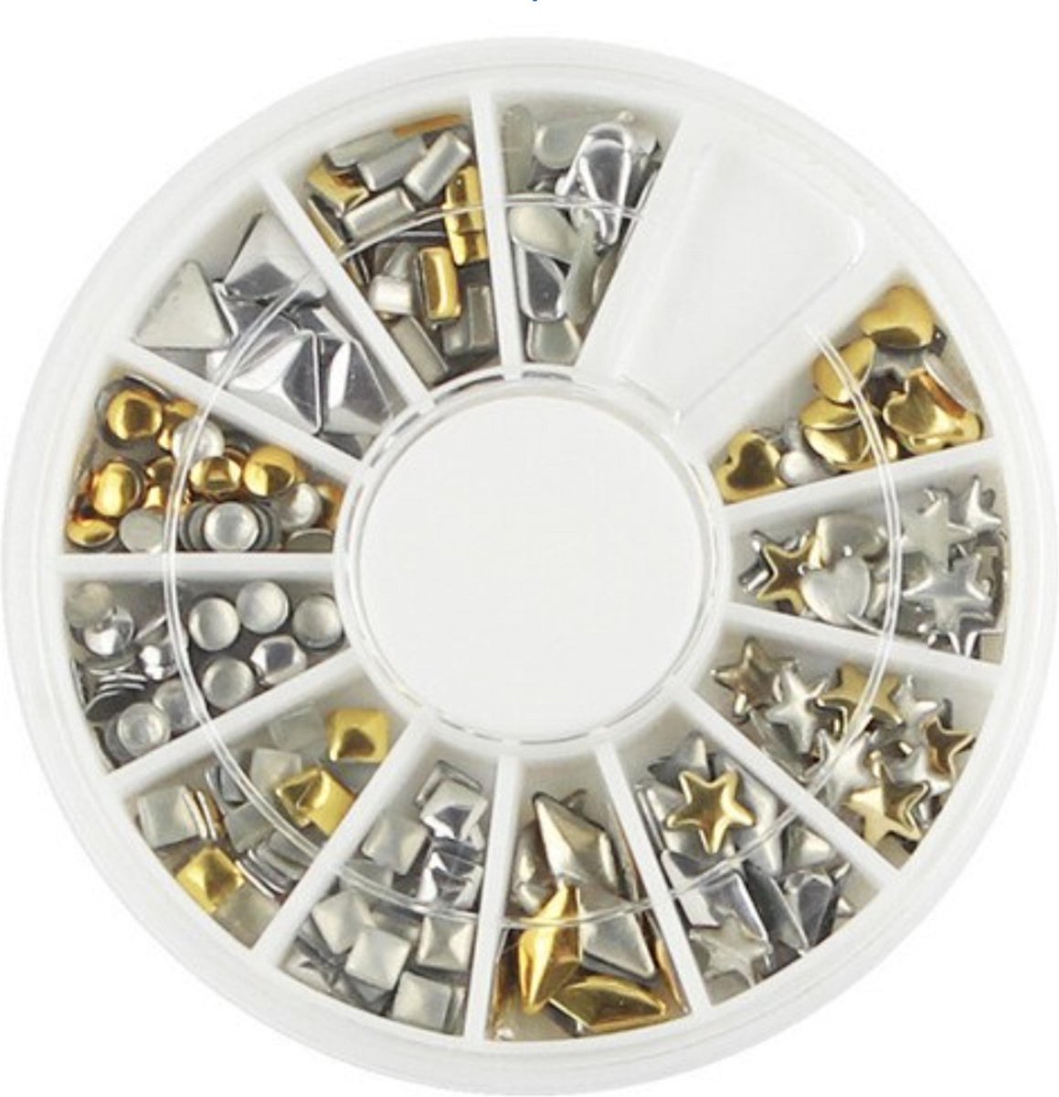 Rhinestone Strass nagel steentjes - goud en zilver in diverse vormen
