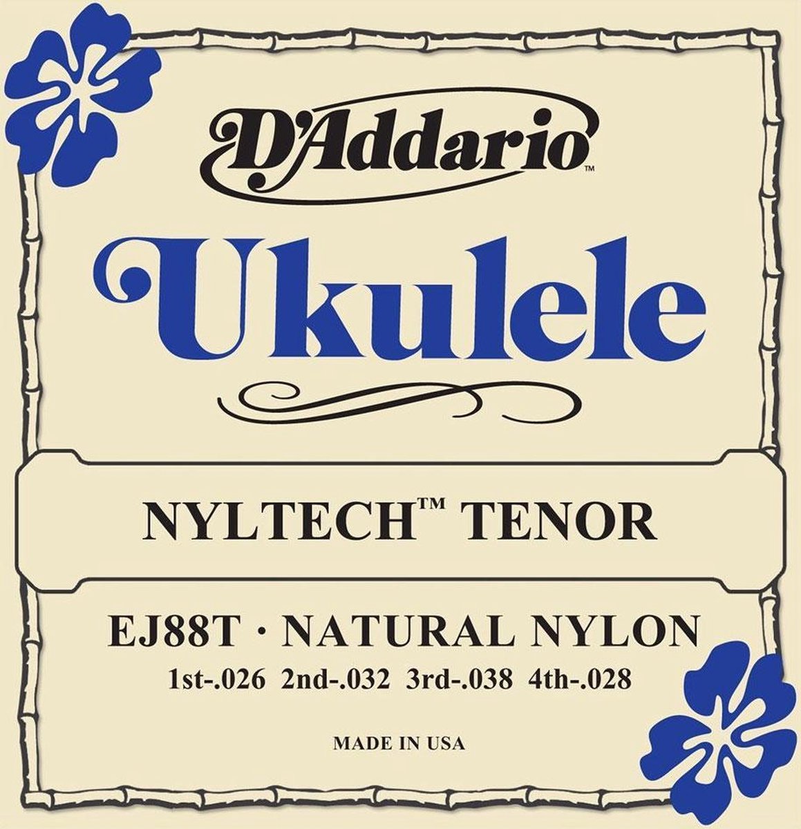 Ukulele snaren EJ88T Tenor Nyltech 26-32-38-28