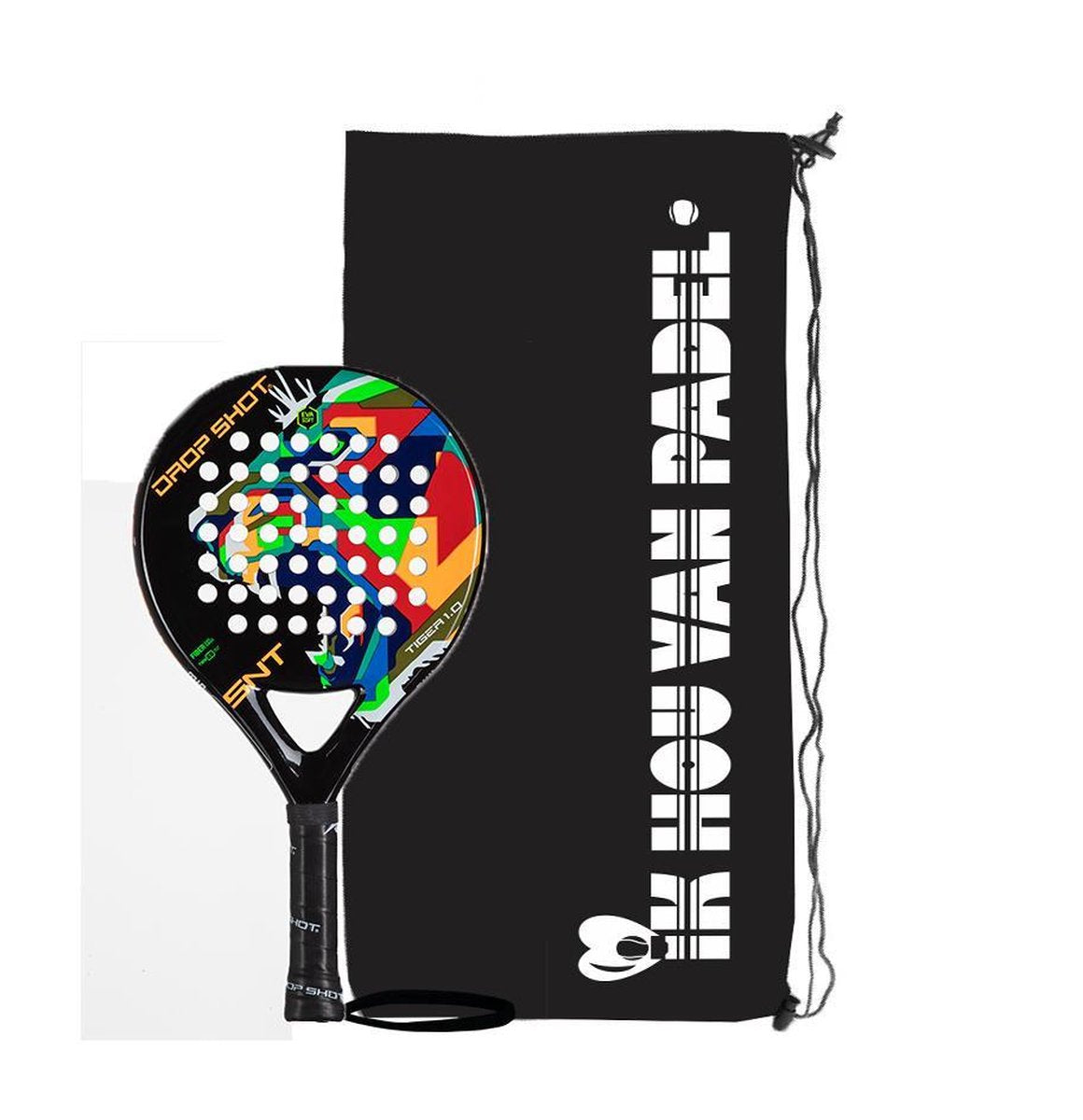 Drop Shot  Padelracket Tiger 1.0 Junior met 'Ik hou van padel' beschermtas