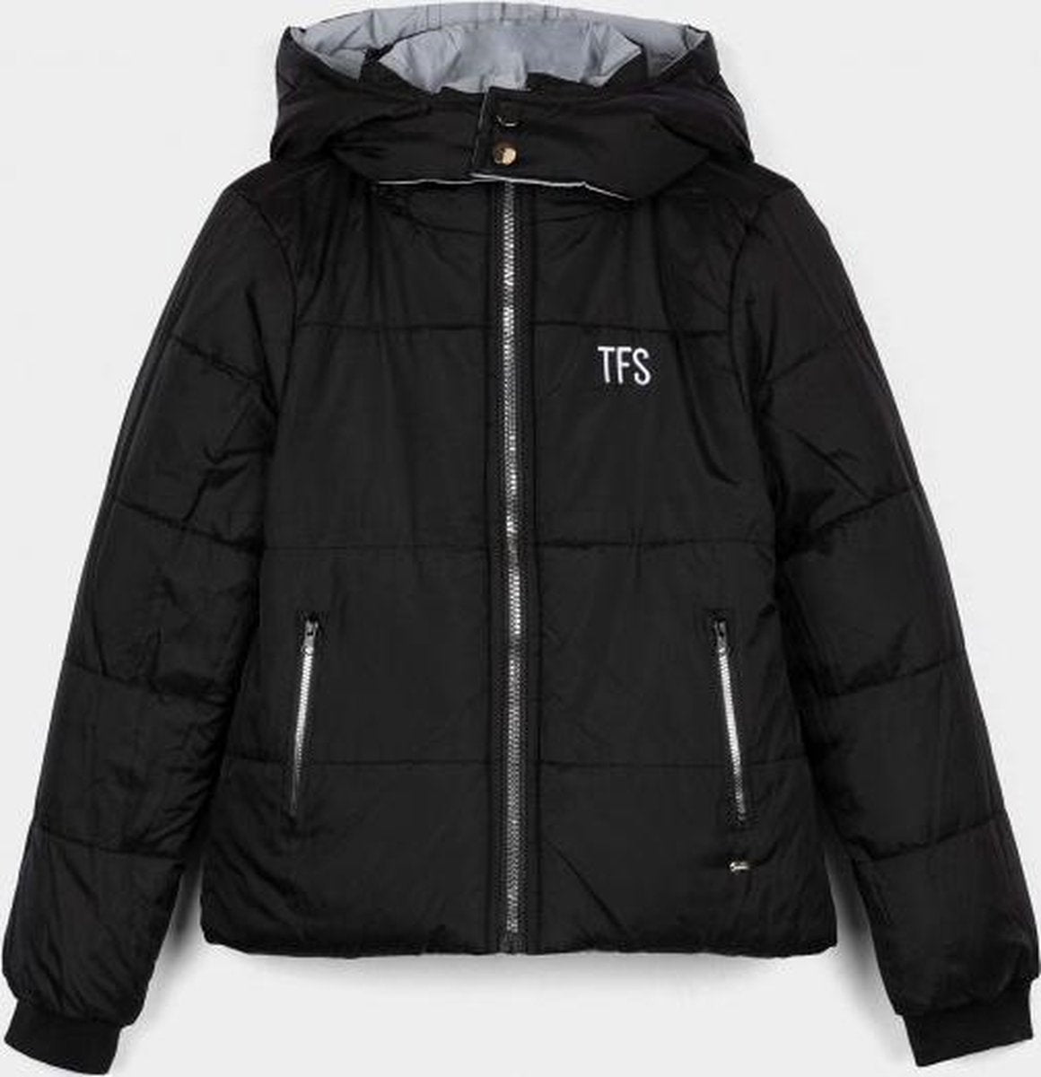 Winterjas grijs / zwart omkeerbaar Tiffosi maat 128