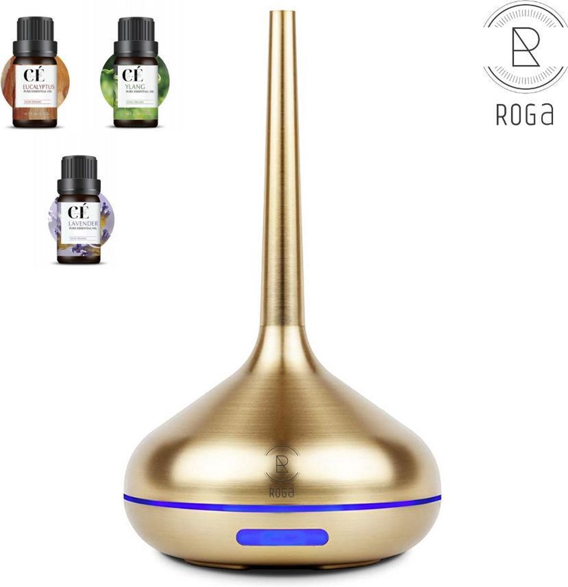 Roga Aroma diffuser - Aroma diffuser - Aroma therapie - Luchtbevochtiger - Geurverspreider - Luchtverfrisser - Vernevelaar - Goud