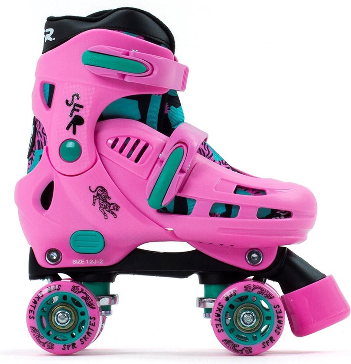 SFR Rolschaatsen - Maat 30-34Kinderen - roze/groen 30 1/2-34