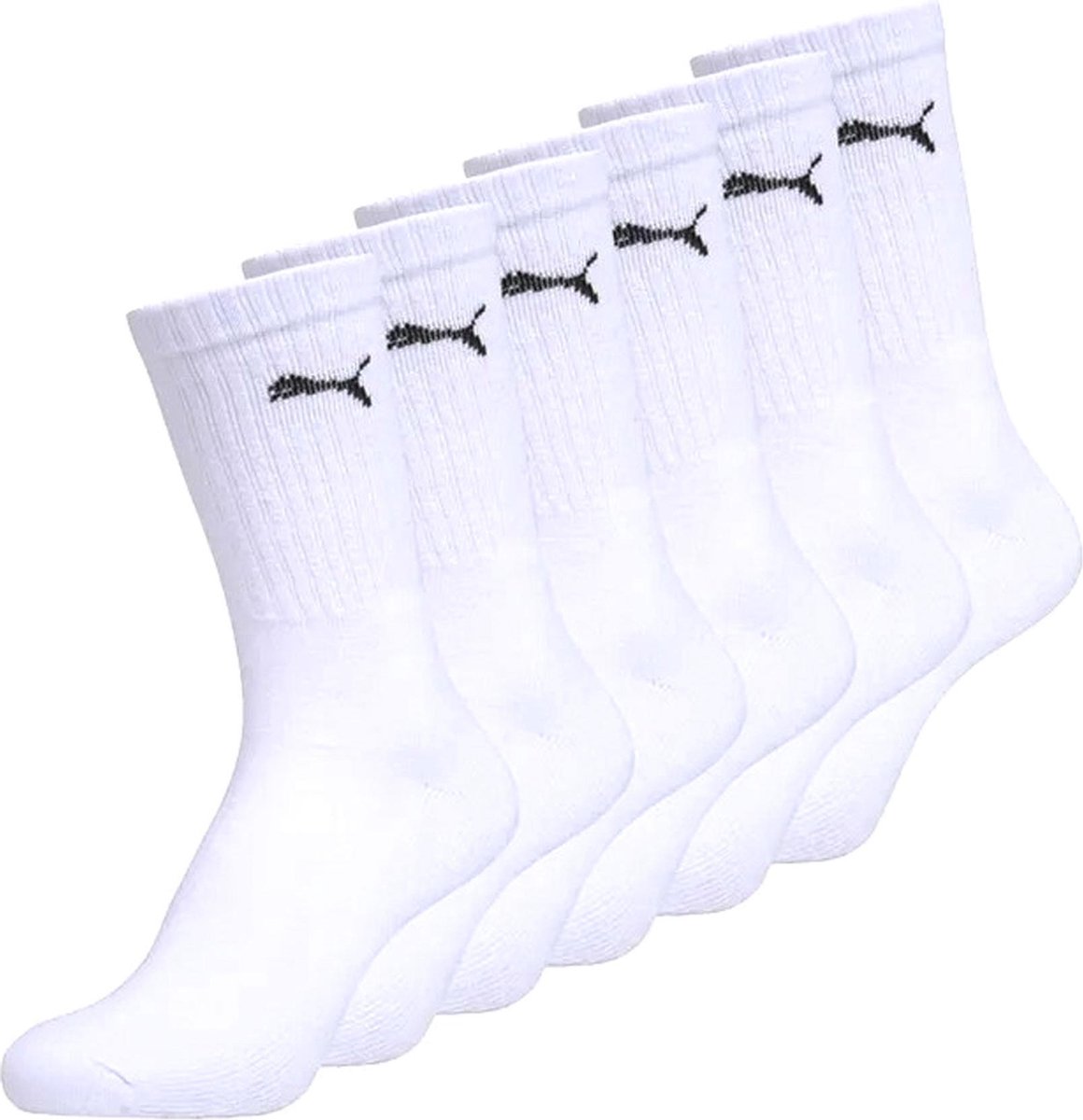 Puma Sport Crew (6-Pack) Sokken (regular) - Maat 47-49 - Unisex - wit/zwart
