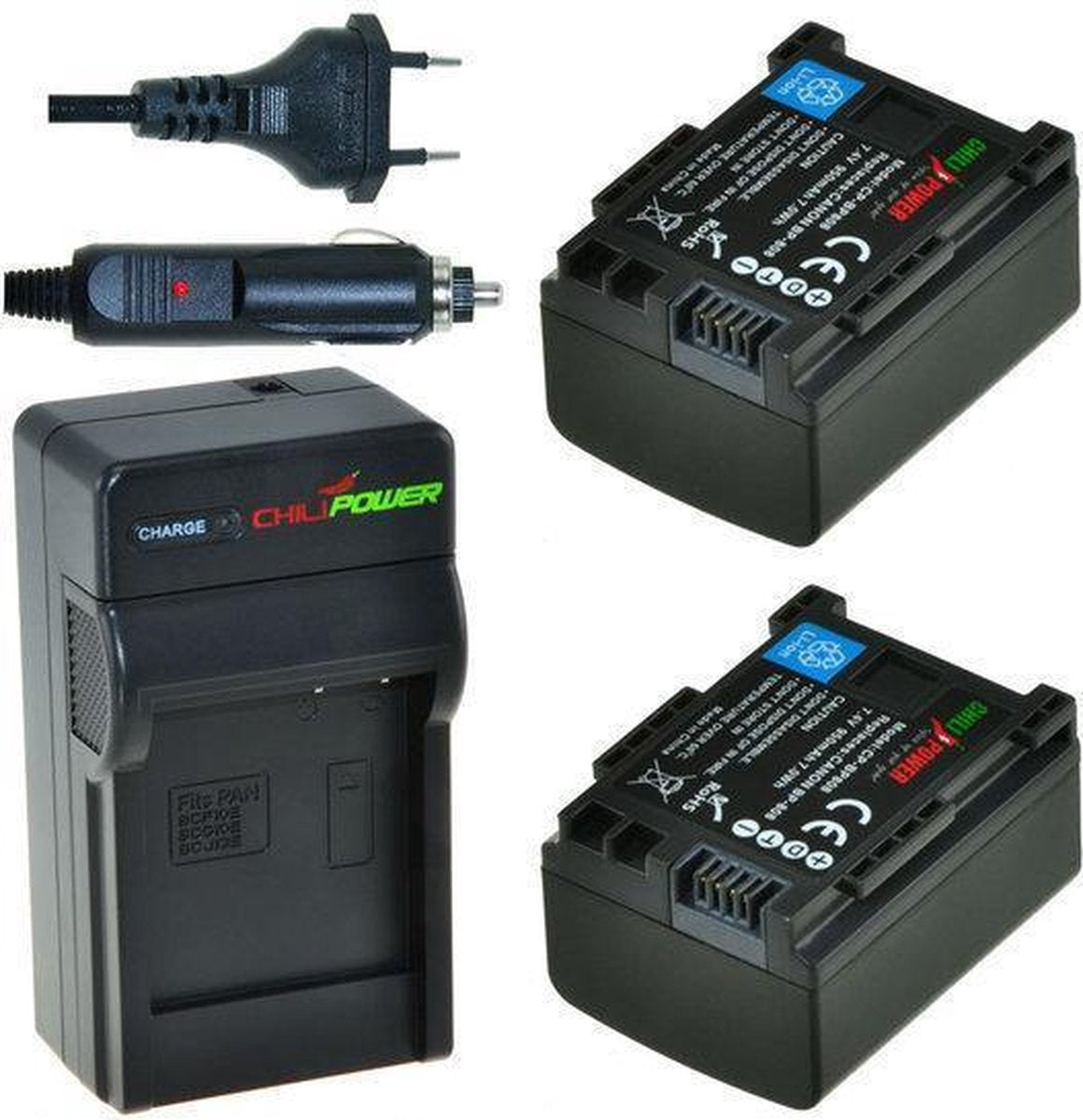 ChiliPower BP-808 Canon Kit - Camera Batterij Set