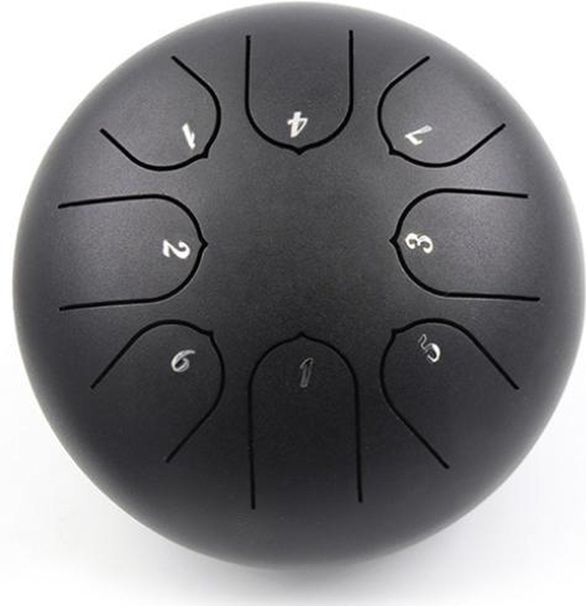 Tongue Drum - Steel - Handpan - Klankschaal - Klankschaal set - 8 tongen - Lotus Drum - Klanktherapie - Meditatie - Sound Healing - 15 cm - Zwart