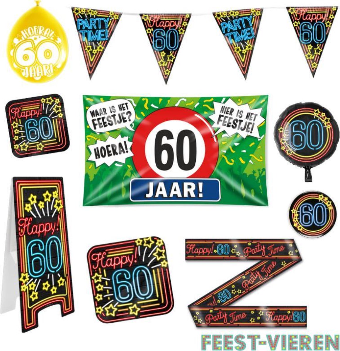 60 jaar verjaardag versiering pakket XL