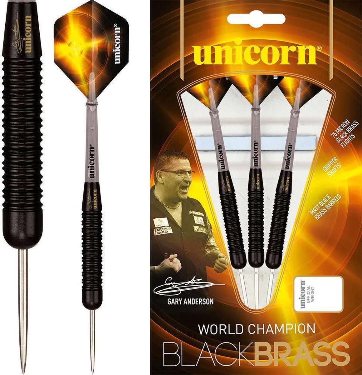 Unicorn Gary Anderson World Champion Black Brass P1 - 27 Gram