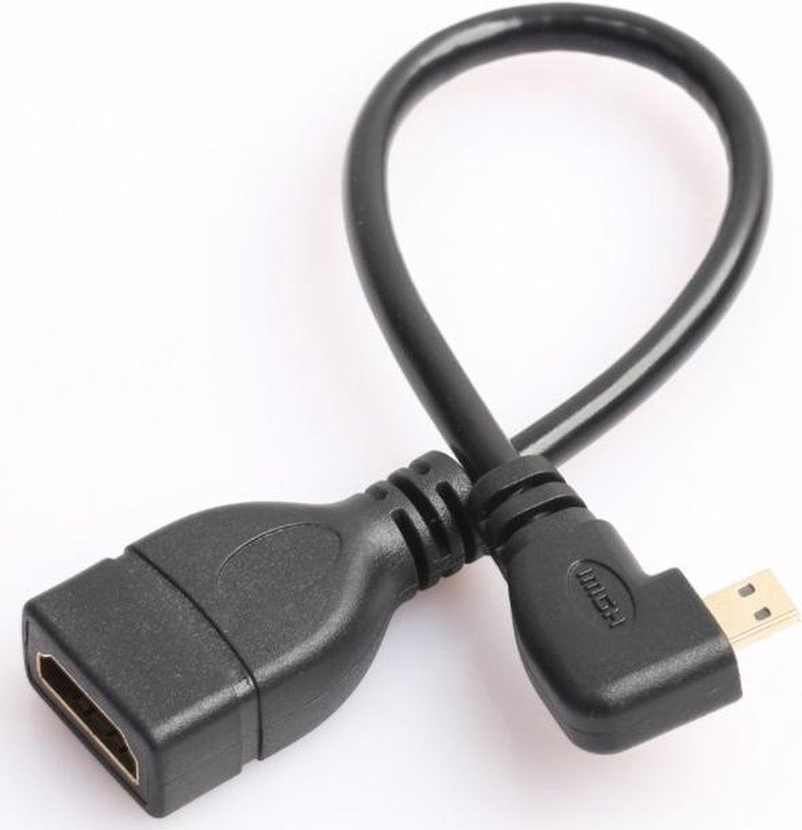 Coretek Micro HDMI - HDMI adapter - 90° haaks naar links - versie 1.4 (4K 30Hz) - 0