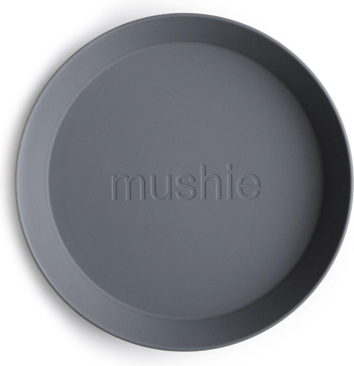 Mushie bord rond Smoke - set van 2 Grijs