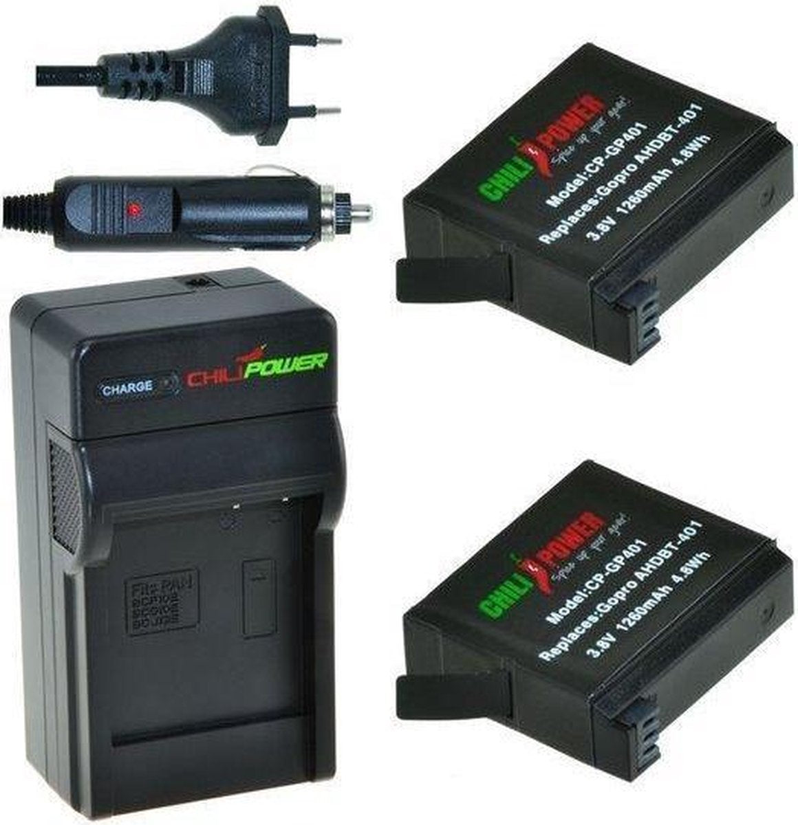 ChiliPower GoPro Hero4 Kit - Camera Batterij Set