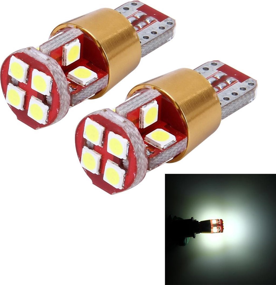 2 STUKS T10 3W 300 LM 6000K constant autoladinglicht met 12 SMD-3030-lampen