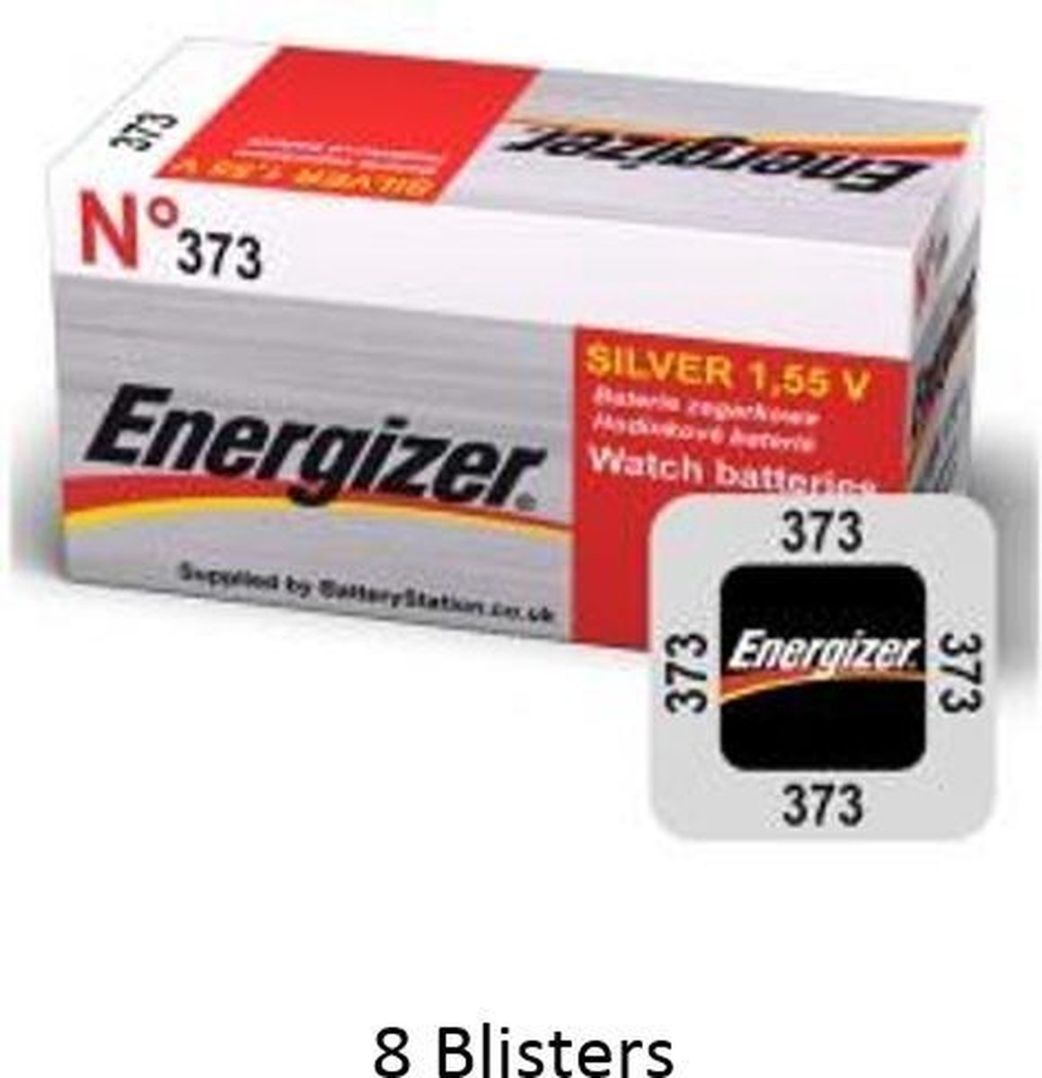 8 stuks (8 blisters a 1 stuk) Energizer 373 LD Knoopcel batterij Zilver-oxide (S) 1