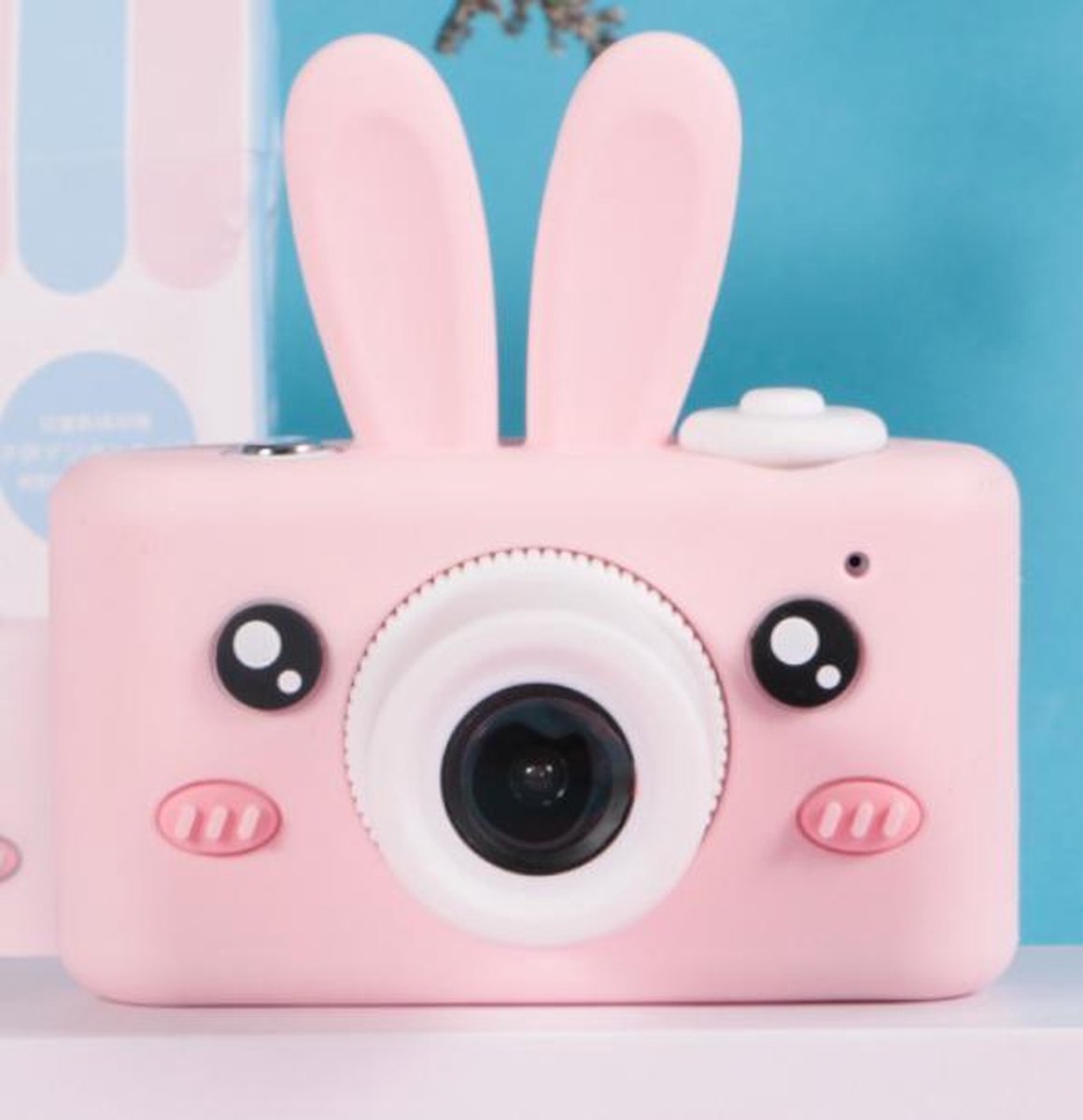 KOOOL Sakura Konijntje Digitale Kindercamera 2600W HD & 2.5 uur lang 1080*1920 HD-video & Slimme Systeem inclusief Micro SD Kaart 32GB & Zachte siliconen beschermhoes -  Getimede foto & Continu fotograferen - Compact Fototoestel  - Vlog Camera