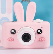 KOOOL Sakura Konijntje Digitale Kindercamera 2600W HD & 2.5 uur lang 1080*1920 HD-video & Slimme Systeem inclusief Micro SD Kaart 32GB & Zachte siliconen beschermhoes -  Getimede foto & Continu fotograferen - Compact Fototoestel  - Vlog Camera