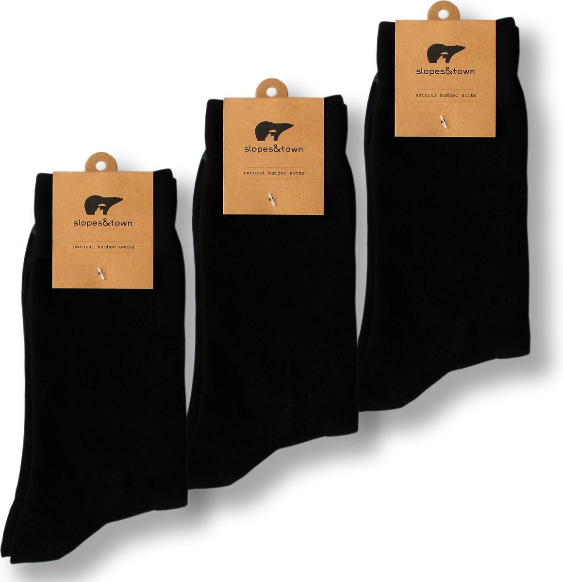 S&T bamboe sokken Classic Black Edition socks (3 pairs)