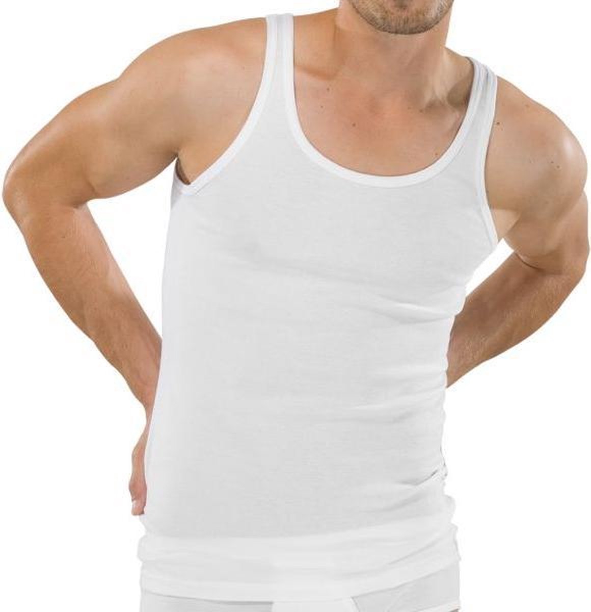 Schieser Original Feinripp Heren Onderhemd - Navy - Maat M