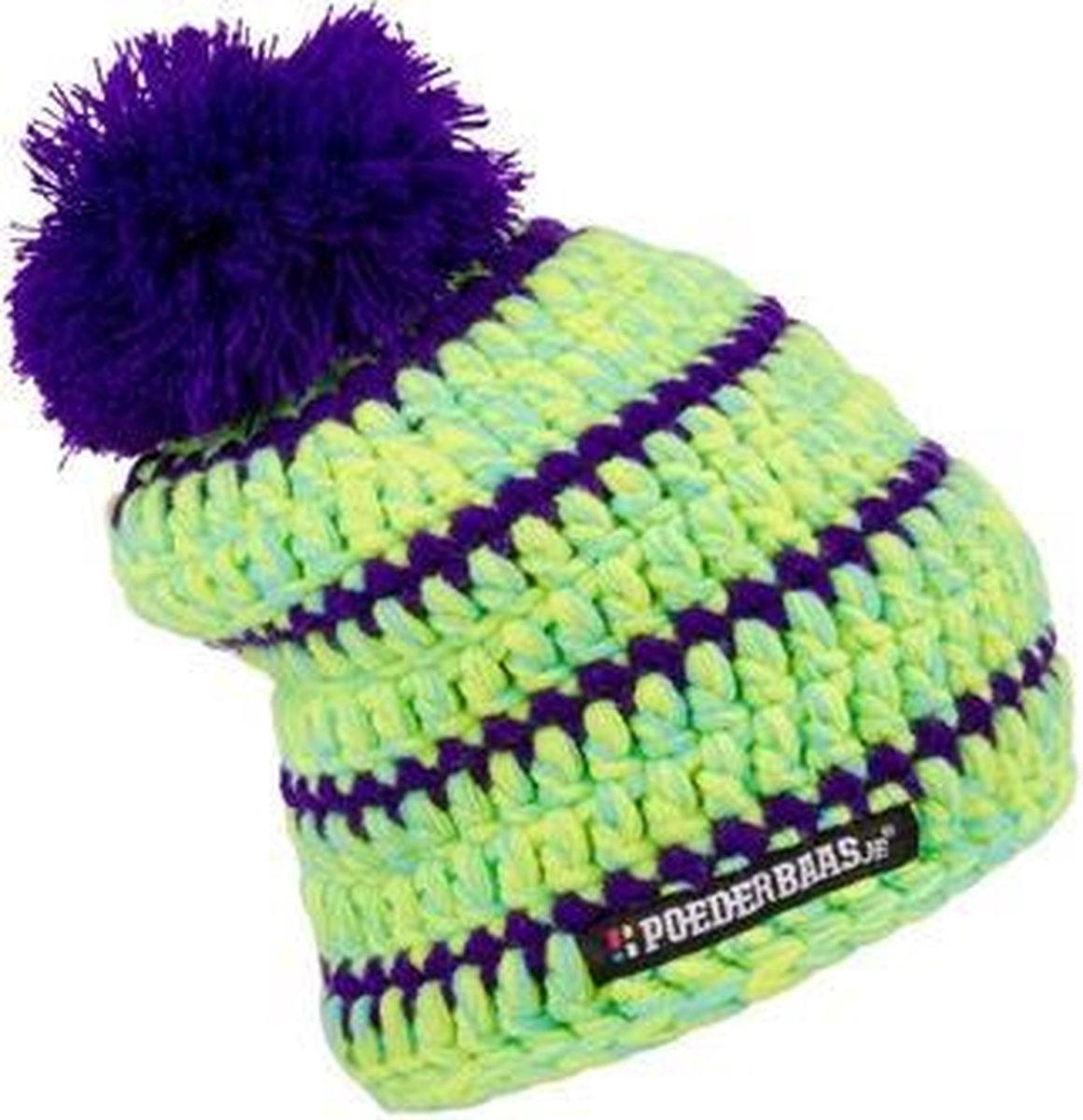 Babymuts - groen/paars/blauw