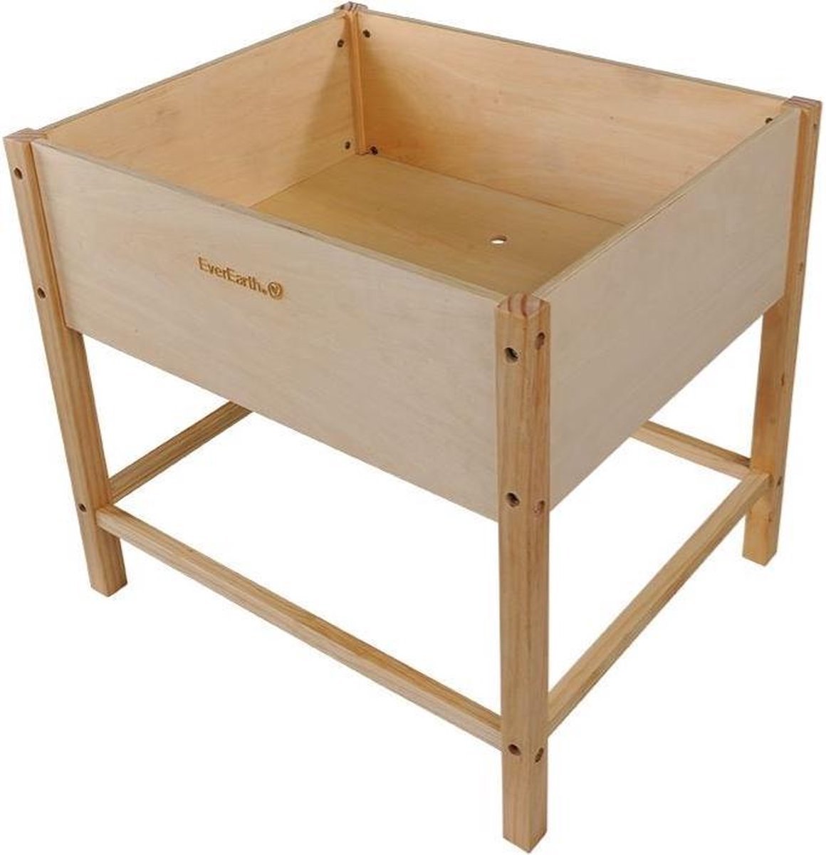 Everearth Tuinier Tafel Hout Blank Vierkant 55 Cm