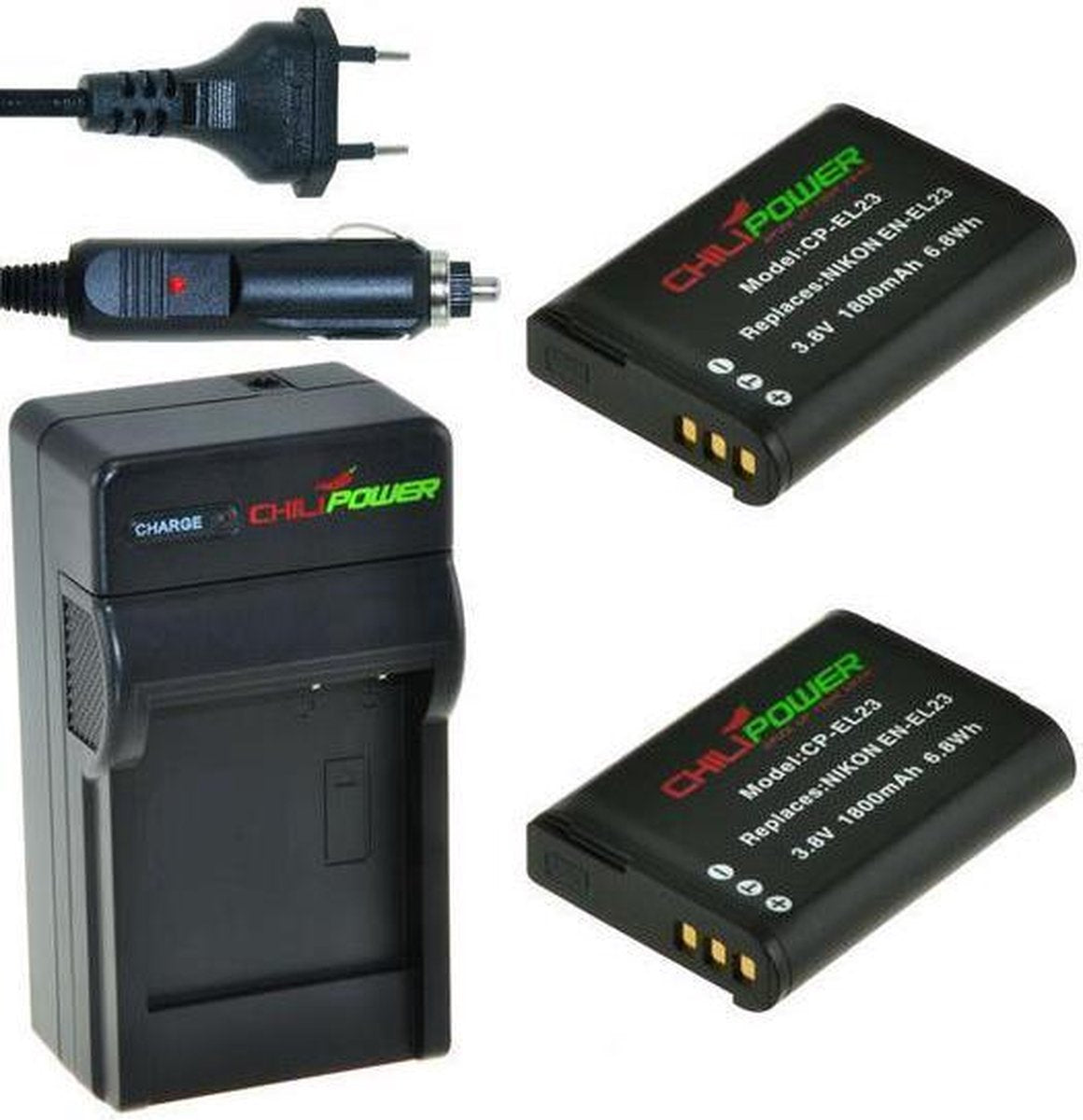 ChiliPower EN-EL23 Nikon Kit - Camera Batterij Set