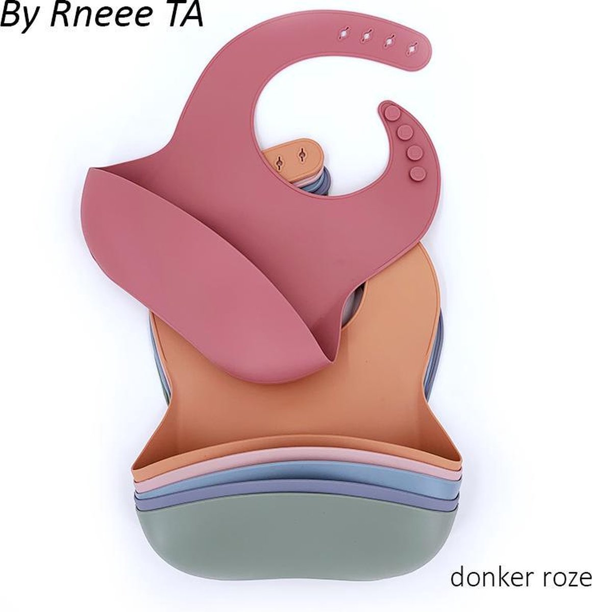 Oud roze slabbetje - baby - Herbruikbaar omdat het gemaakt is van duurzaam siliconen