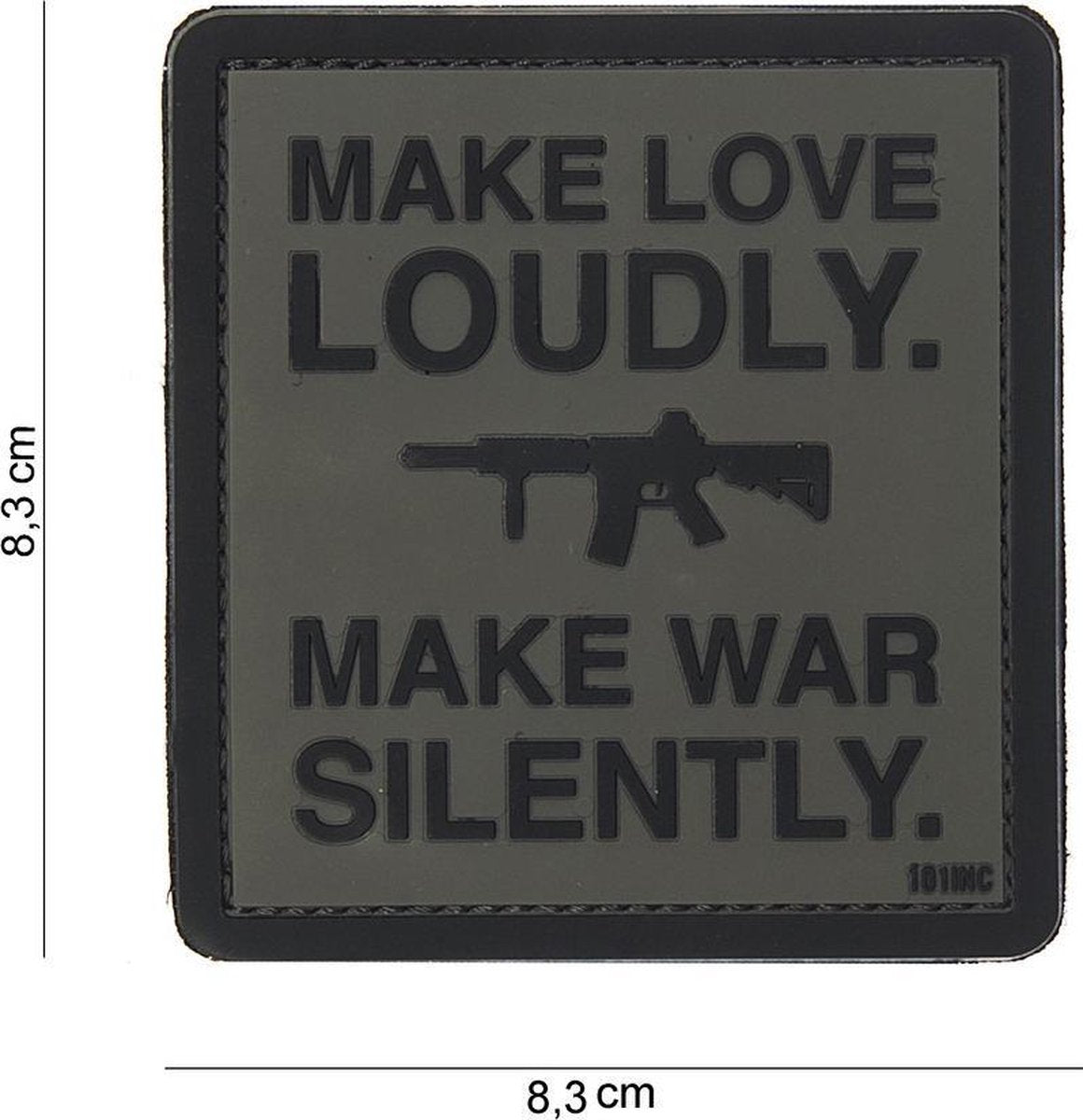 Embleem 3D PVC Make love grijs
