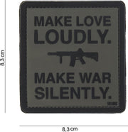 Embleem 3D PVC Make love grijs