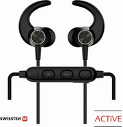 Swissten Bluetooth Oordopjes Active - Draadloze Sport Oordopjes - Zwart