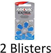 12 Stuks (2 Blister a 6St) Rayovac 675 Extra Advanced Gehoorapparaat batterijen - Blauw