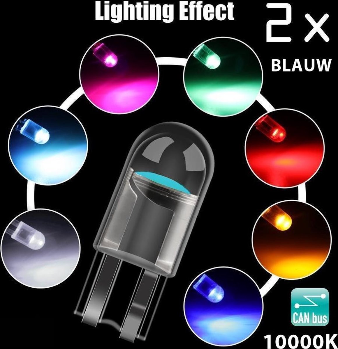 T10 Led Lamp Blauw 10000k COB (Set 2 stuks) CANBus Foutloos 5W5 | W5W | Led Signal Light | 12V | 2200 Kelvin | Stadslicht | Kentekenplaat Verlichting | 194 168 10000 kelvin | Autolamp | Autolampen | Car licht | Lampen | 194 168