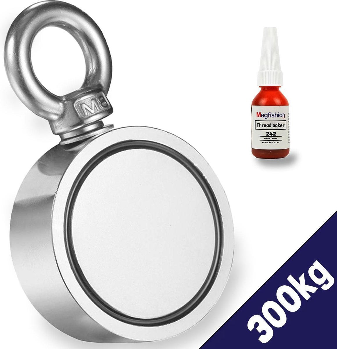 Magfishion® Dubbelzijdige Vismagneet - 300 KG Trekkracht - Magneetvissen - Borgmiddel - Magneet Vissen - Outdoor