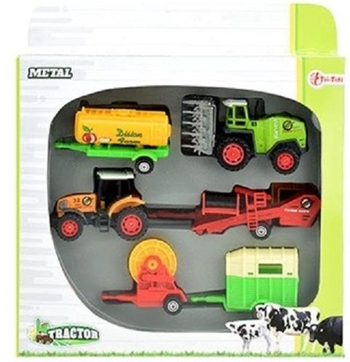 Metal Tractor speelset ROOD