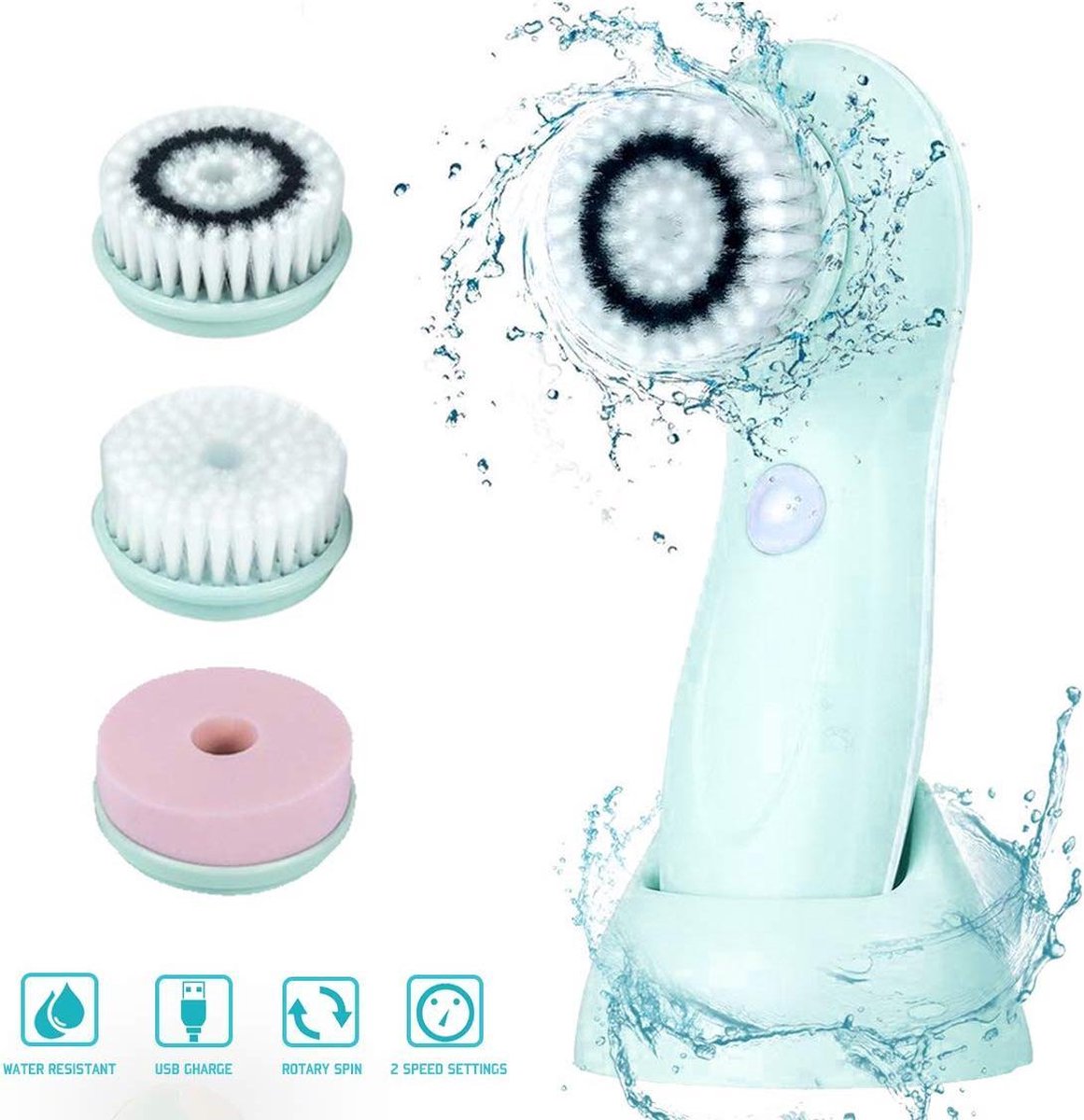 Gezichtsreinigingsborstel - 360° Gezichtsreiniger -  multifunctioneel - Gezichtsreinigingsborstel - Elektrisch borstel - Gezichtsverzorging - Face Brush Cleaner - USB -