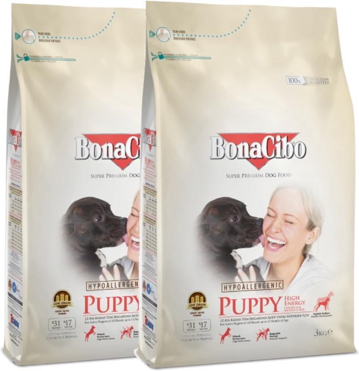 Bonacibo Puppy High Energy - Hypoallergenic Premium Hondenvoer - 2 x 3 kg