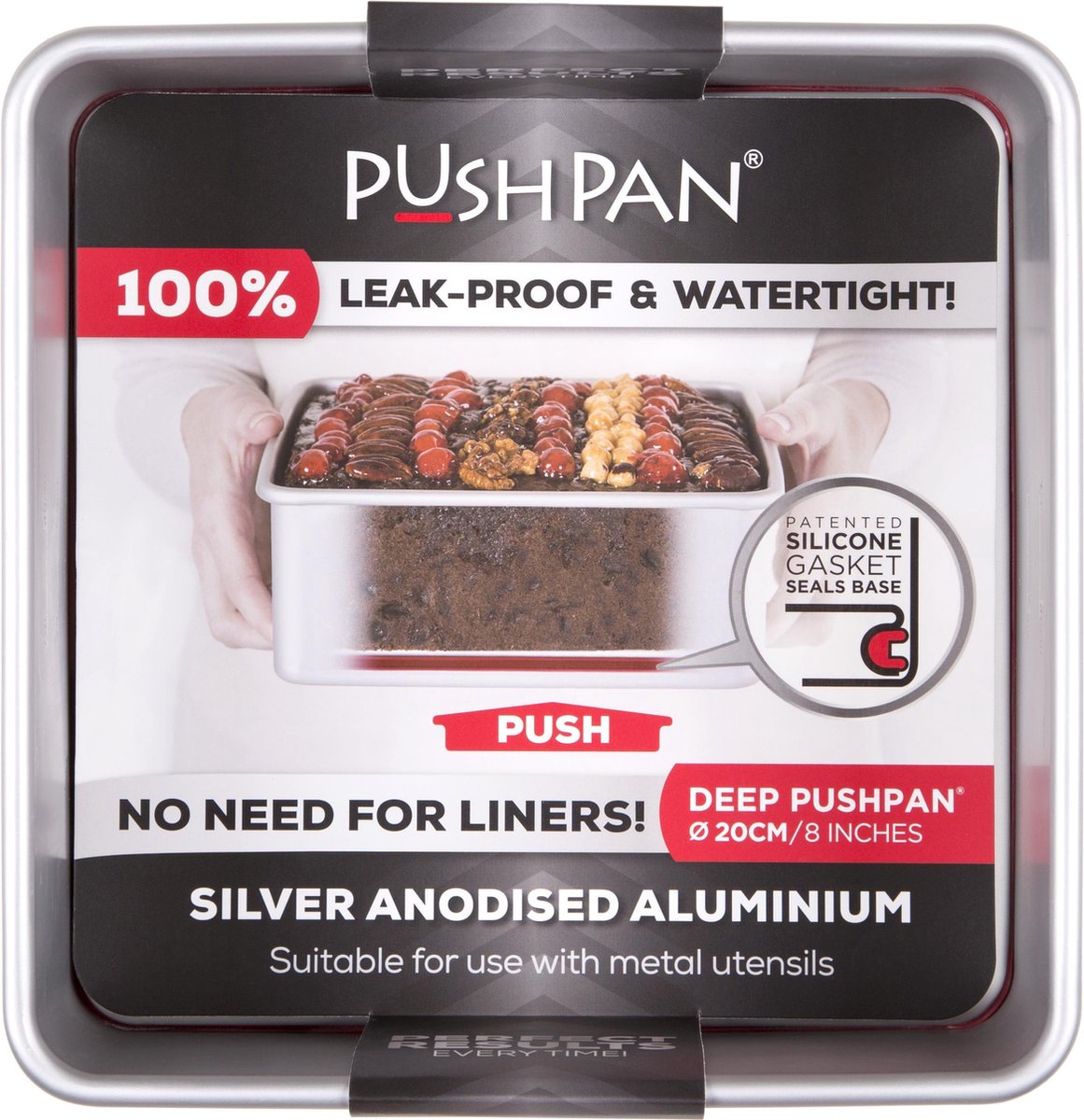 Wham PushPan Springvorm - Aluminium - Vierkant - Diep 20 cm