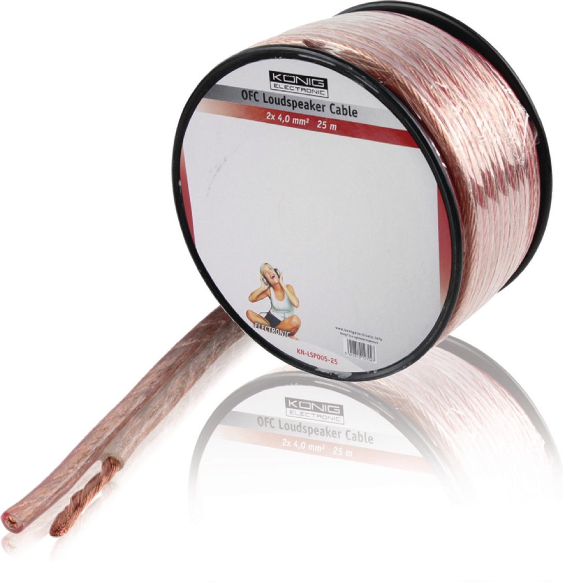 König - Luidspreker Kabel - Transparant - 25 meter