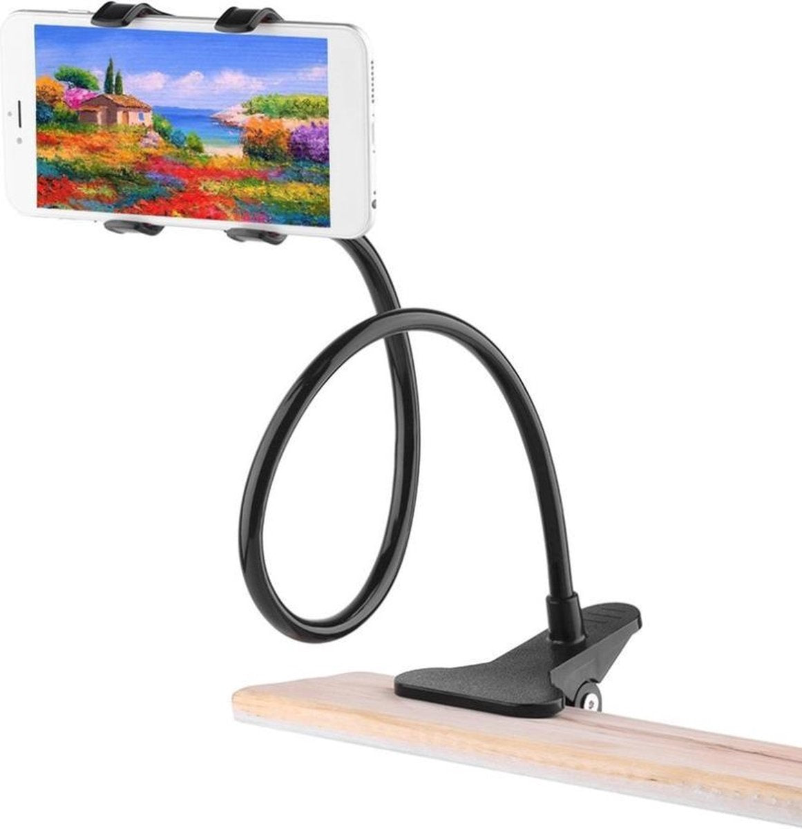 GadgetBay Universele zwarte tafelarm klem telefoon houder statief