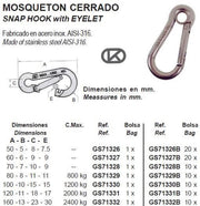Snap haak met oog 7mm (GS71328)