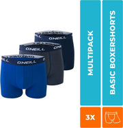 3-Pack O'Neill Heren Boxershorts Navy & Cobalt Kleuren 900003 Maat M