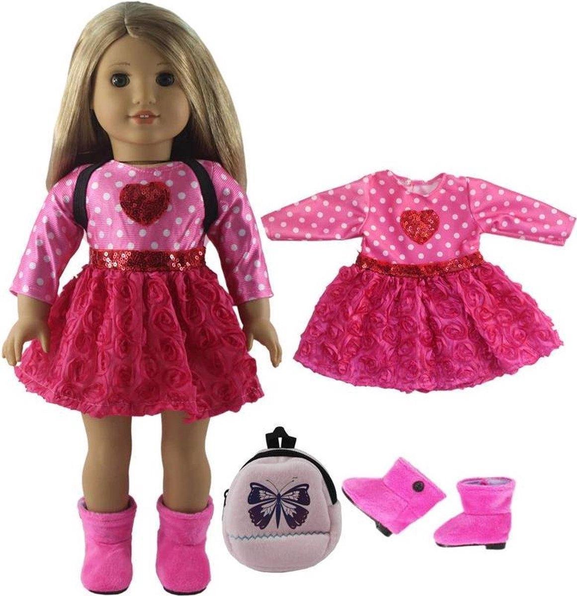 Dolldreams | Kleding set voor pop: Roze jurkje