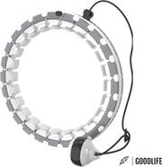 Goodlife®️ Stay-On Hoelahoep - Fitness hoelahoep met verstelbaar gewicht - Hulahoop - Geschikt voor volwassenen en kinderen - Grijs