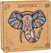 Houten Olifant Puzzel - +150 stuks - unieke vormen - 30cm x 30cm