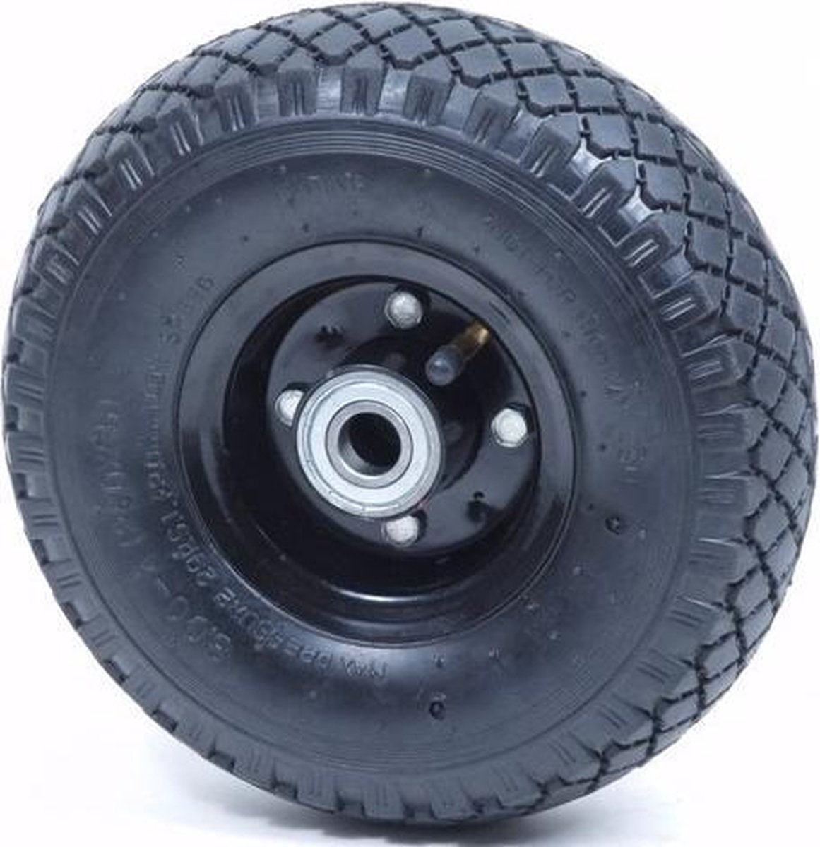 3.00-4 steekwagenwiel - luchtband en stalen velg - 75 kg maximale belasting - 20 mm asgat/naafdiameter - inclusief kogellager