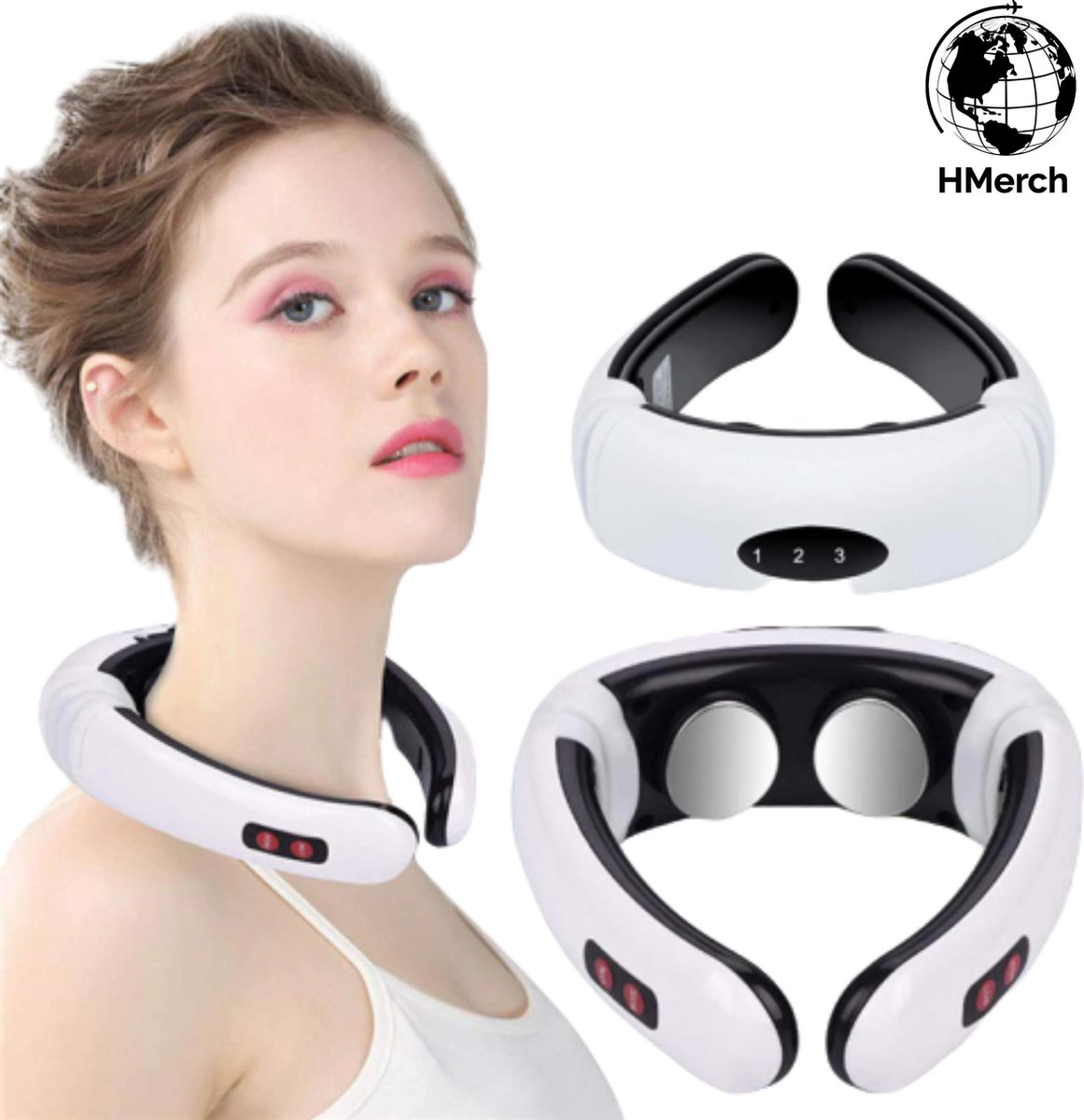 HMerch™ EMS Nek Massage Apparaat – 6 verschillende standen - Elektromagnetisch Massageapparaat