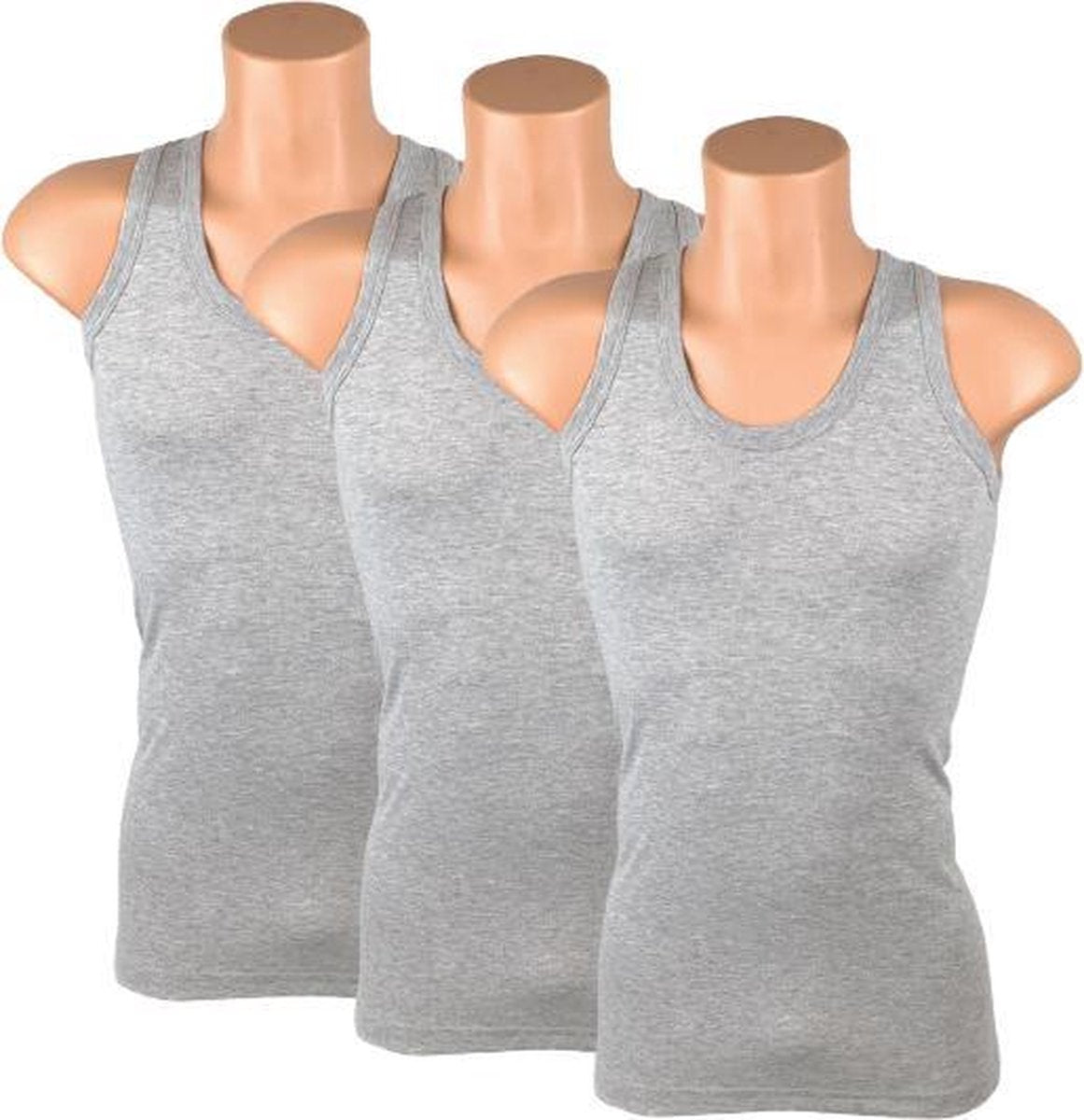 3 stuks Bonanza hemd - Regular - 100% katoen - Grijs - Maat XL